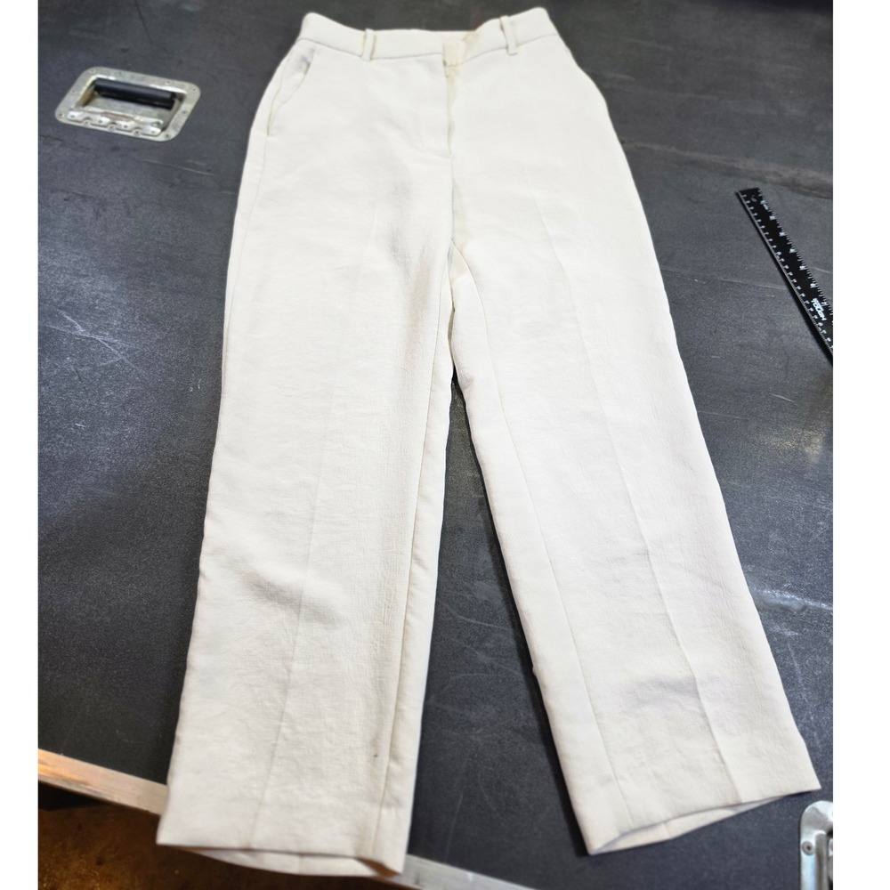 Wilfred Aritzia Cream High Waisted Straight Leg Dress Pants Trousers Off White